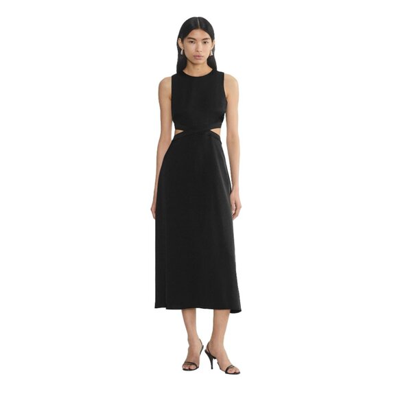 NWT Aritzia Babaton Cella Cutout Slip Dress XXS Black Sleek Minimalist Chic - Picture 4 of 11